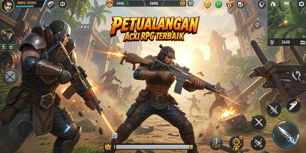 Tampilan gameplay aksi seru dan menegangkan di 3446.