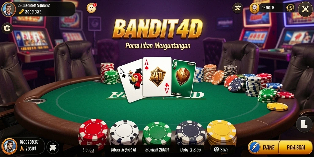 Screenshot utama BANDIT4D menunjukkan gameplay poker yang seru.
