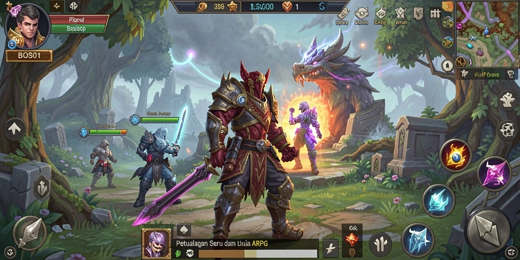 Gameplay seru dengan aksi pertempuran fantastis di BOS01.