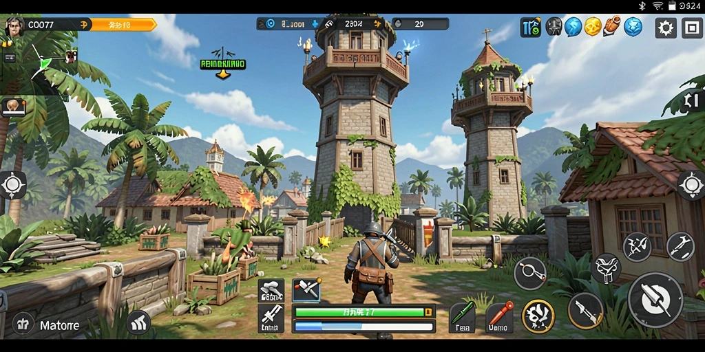 Screenshot menampilkan aksi mendebarkan dalam permainan Tower Defense.
