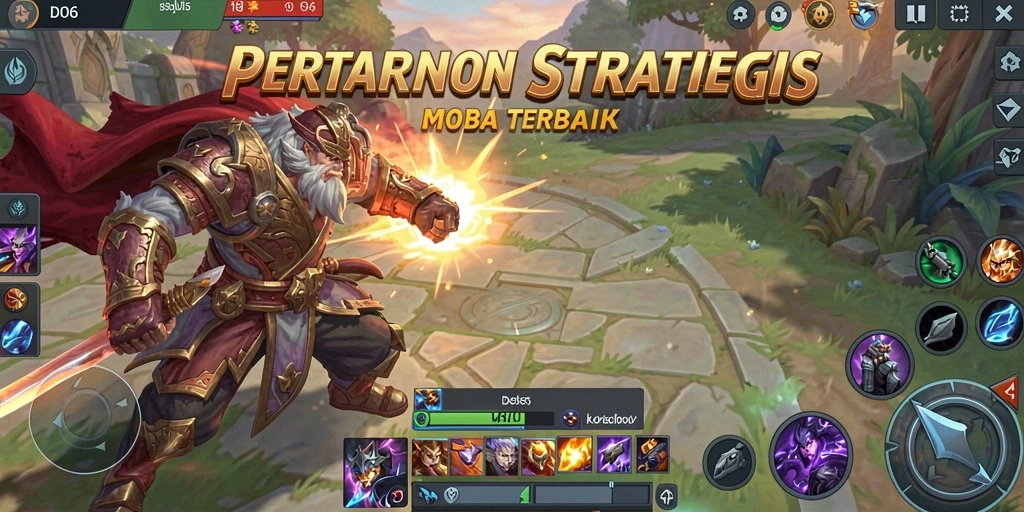 Screenshot D06 menampilkan aksi seru dalam pertempuran MOBA.