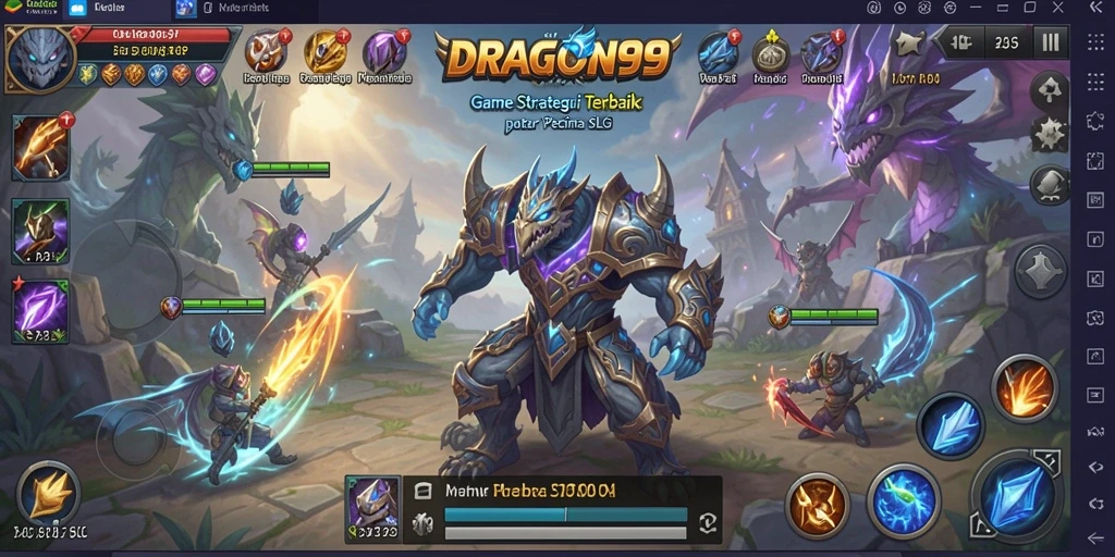 Tampilan gameplay SLG yang mendebarkan dari DRAGON99.