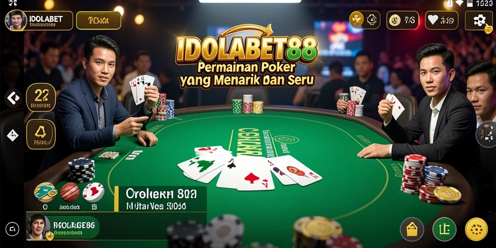 Tampilan gameplay Poker yang seru dan mendebarkan.