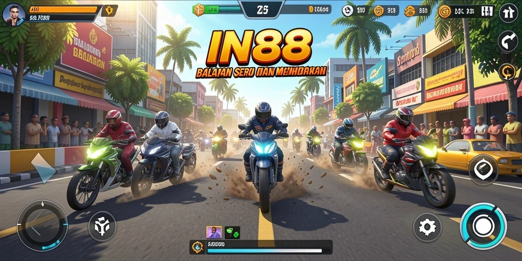 Tangkapan layar gameplay IN88 saat balapan seru penuh aksi.