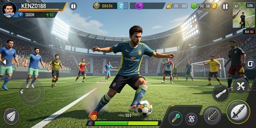 Tampilan gameplay seru di KENZO188 dengan aksi olahraga mendebarkan.