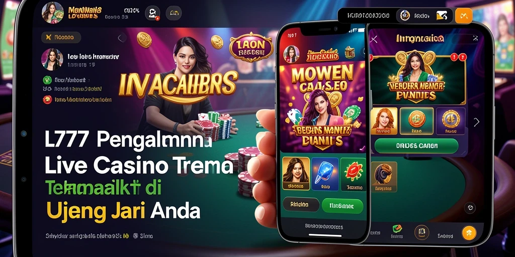 Screenshot L777 menunjukkan dealer profesional dan gameplay seru Live Casino.