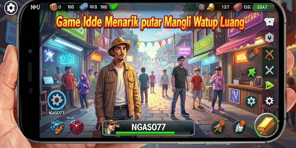 Tampilan screenshot utama NGASO77 menampilkan gameplay Idle yang menarik.