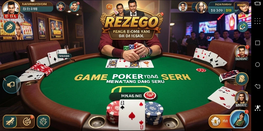 Tampilan seru dari gameplay Poker di REZEGO