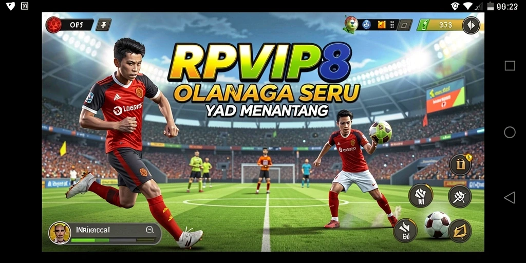 Screenshot RPVIP8 menunjukkan gameplay olahraga yang mendebarkan dan kompetitif.