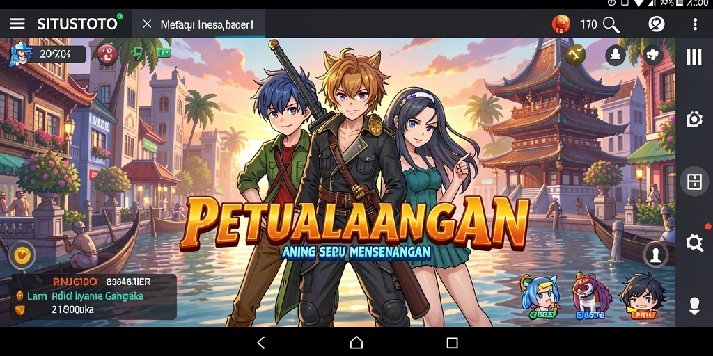 Screenshot SITUSTOTO menampilkan pertarungan seru karakter Anime.