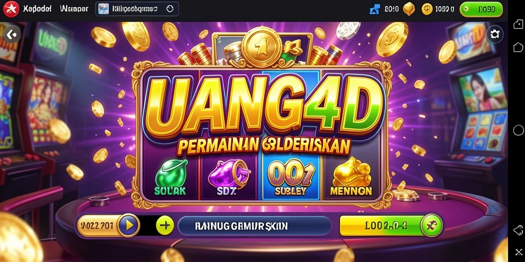 Screenshot gameplay UANG4D menunjukkan mesin Slot yang penuh warna.